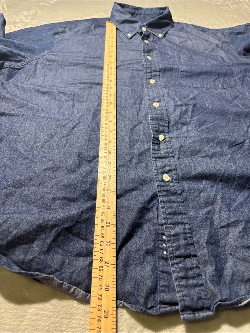 Lauren Ralph Lauren Chambray Shirt Men’s 17 34/35 Medium Classic Fit Blue‎ - Picture 9 of 9